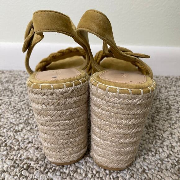 Veronica Beard Reema Espadrille Wedge Sandals Size 10 Desert Yellow - Picture 6 of 10